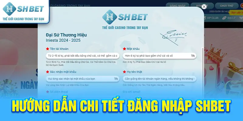 Hướng dẫn chi tiết đăng nhập Shbet